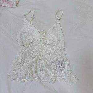 Hollister White Lace Camisole Top